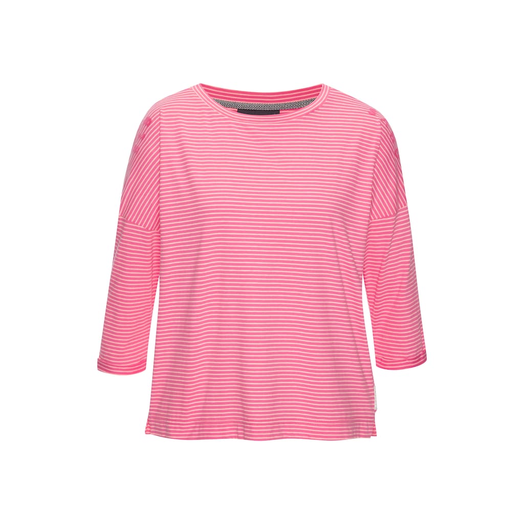 Elbsand 3/4-Arm-Shirt »Veera«, mit Logoprint und überschnittenen Schultern, lässiges Shirt