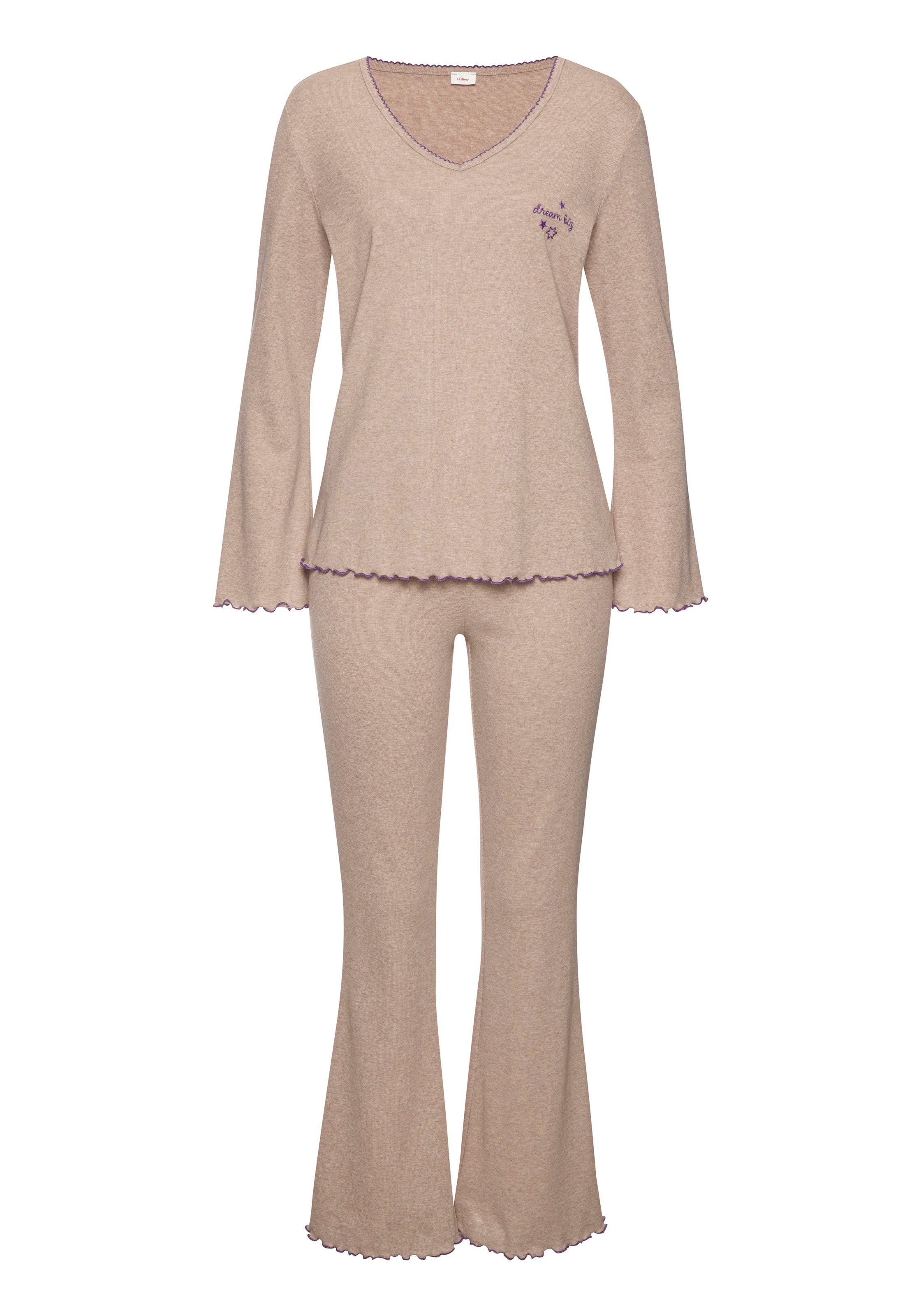 s.Oliver Pyjama, (Set, 2 tlg.), mit Babylock-Abschlüssen