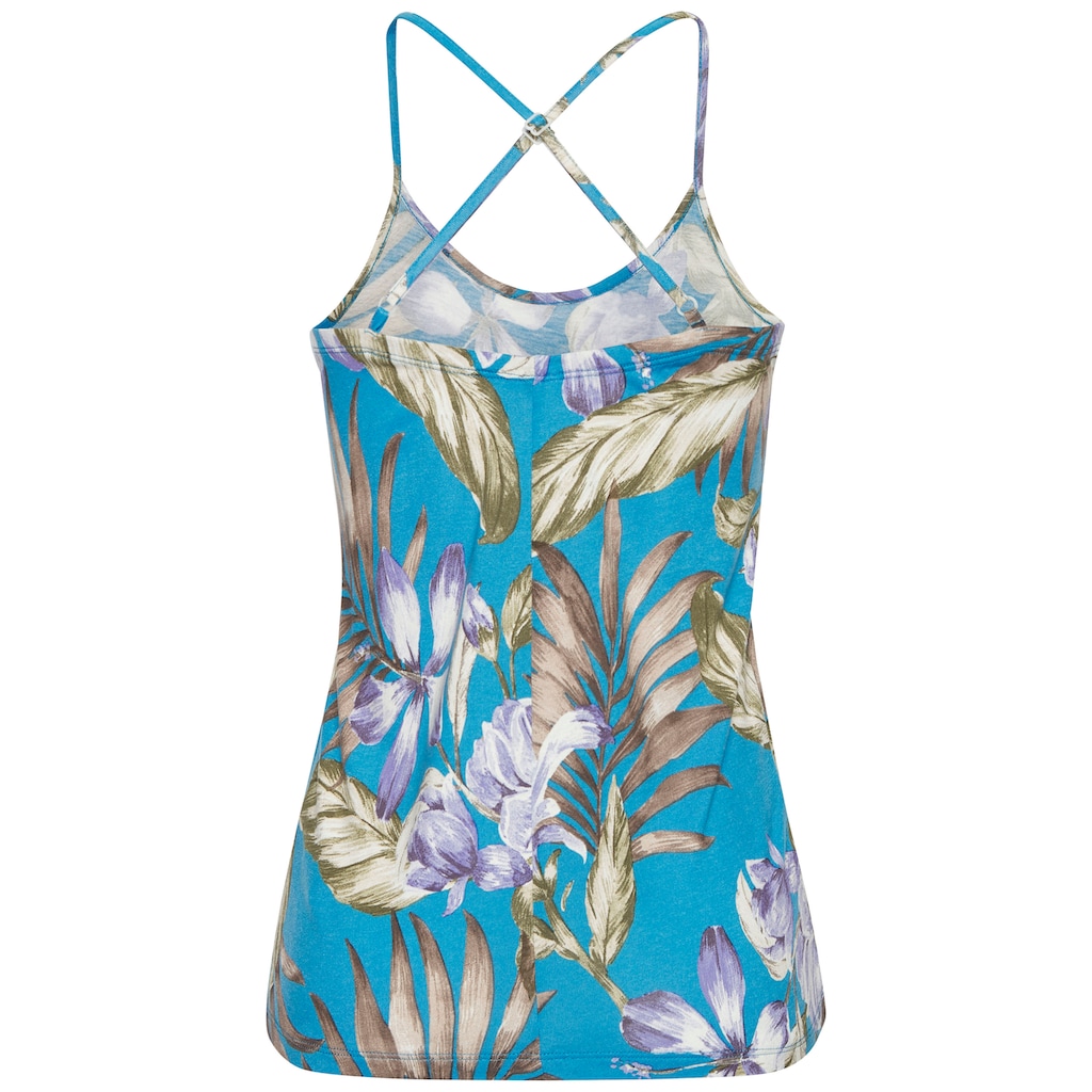 LASCANA Spaghettitop, mit Alloverdruck, Sommertop, Jerseytop