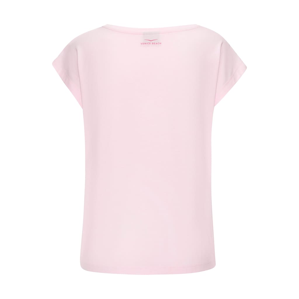 Venice Beach Kurzarmshirt, mit Frontdruck, T-Shirt aus Baumwollmischung, Basic, casual