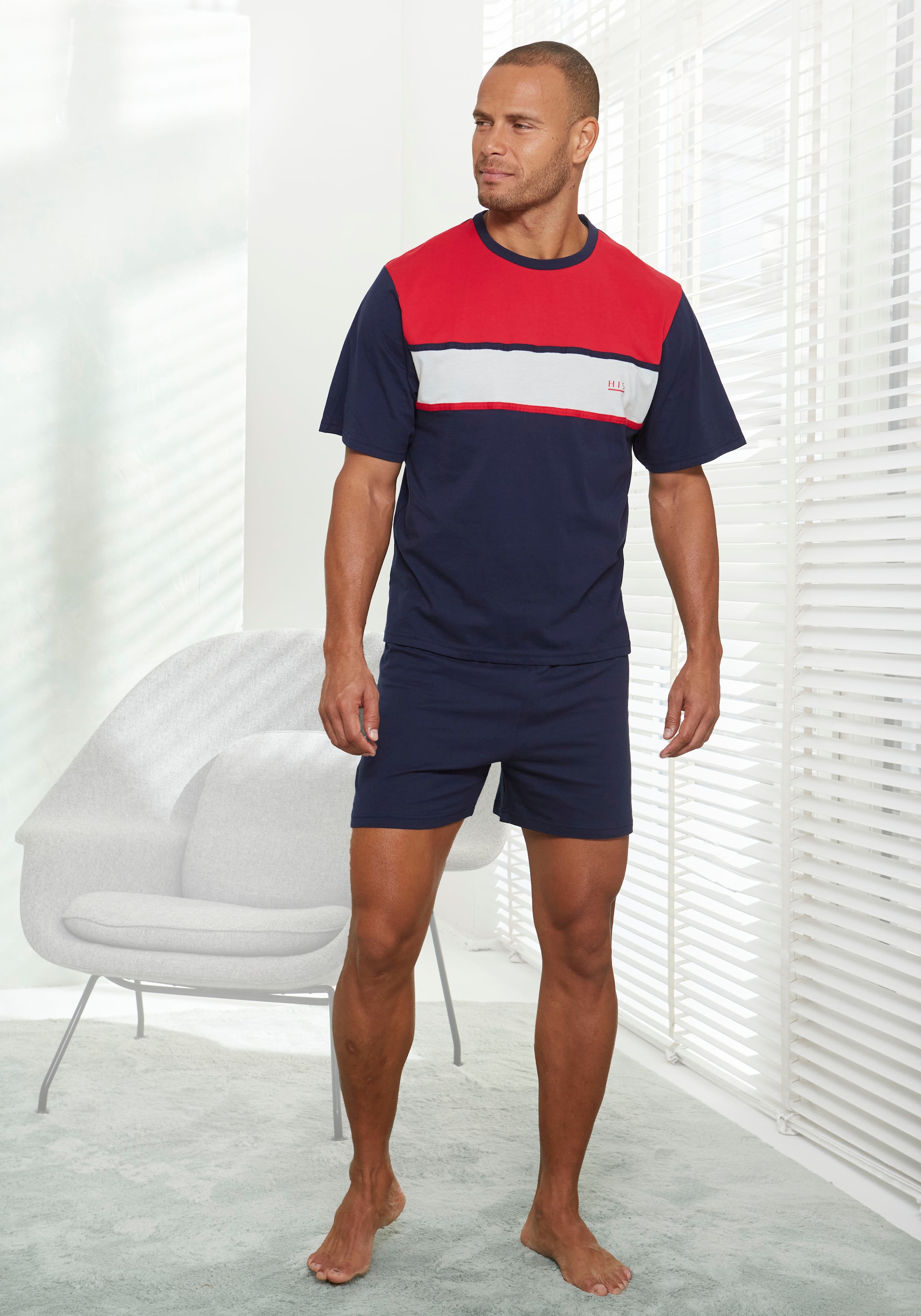 H.I.S Pyjama 1 pièce, 2 pièces pyjama à larges rayures