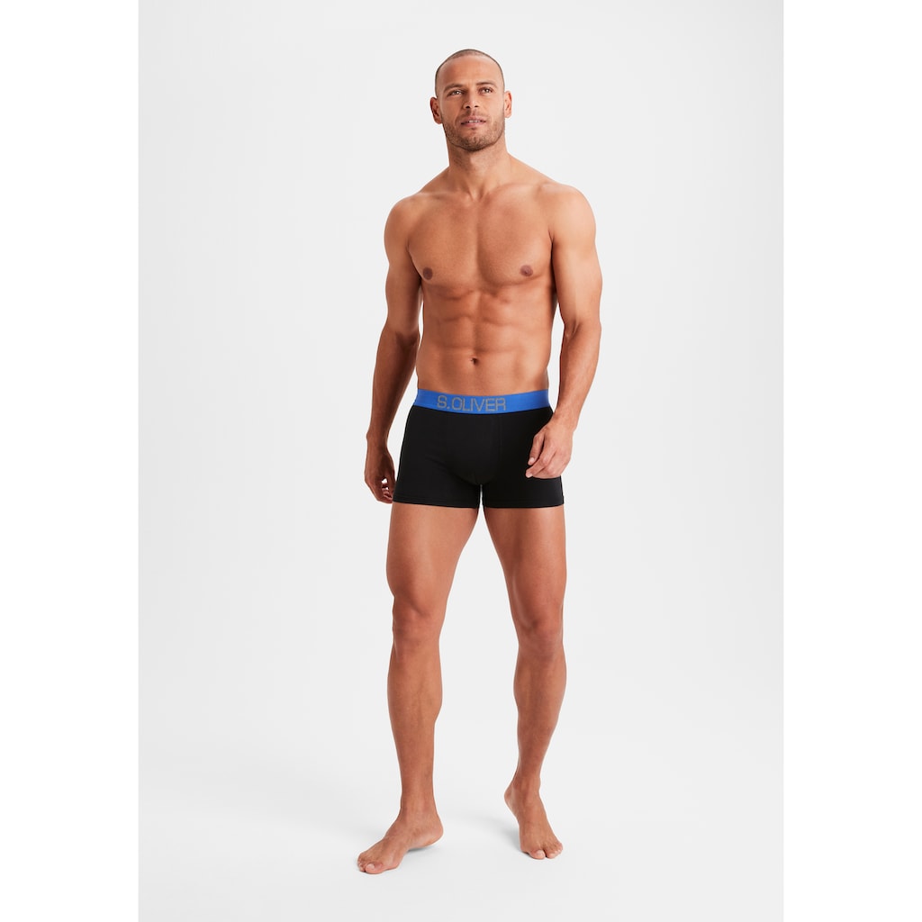 s.Oliver Boxer »Boxershorts für Herren«, (Packung, 4 St.), mit kontrastfarbenem Webbund