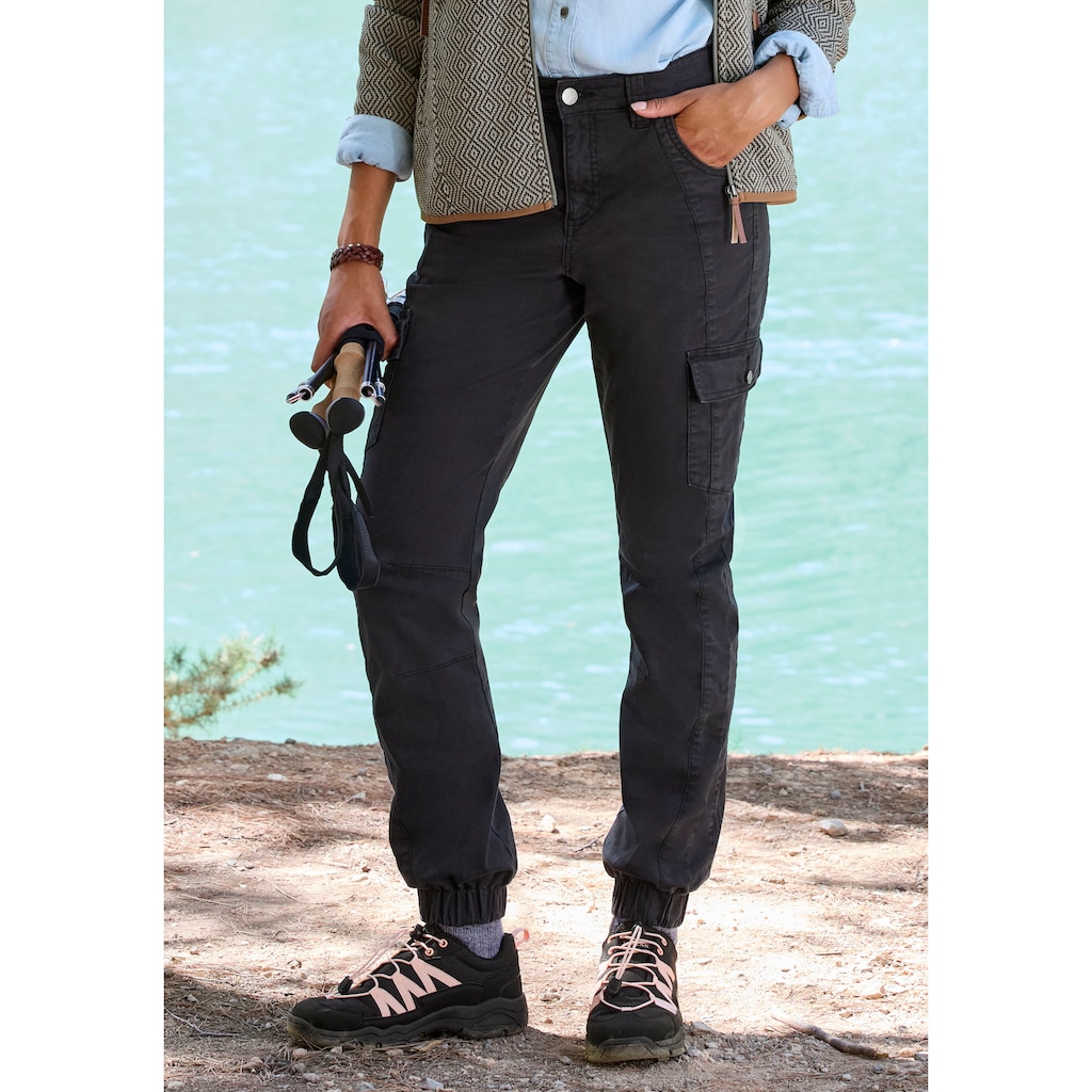 Vivance active Trekkinghose »Cargo Jeans Optik«, Baumwollmix mit Cargo Taschen