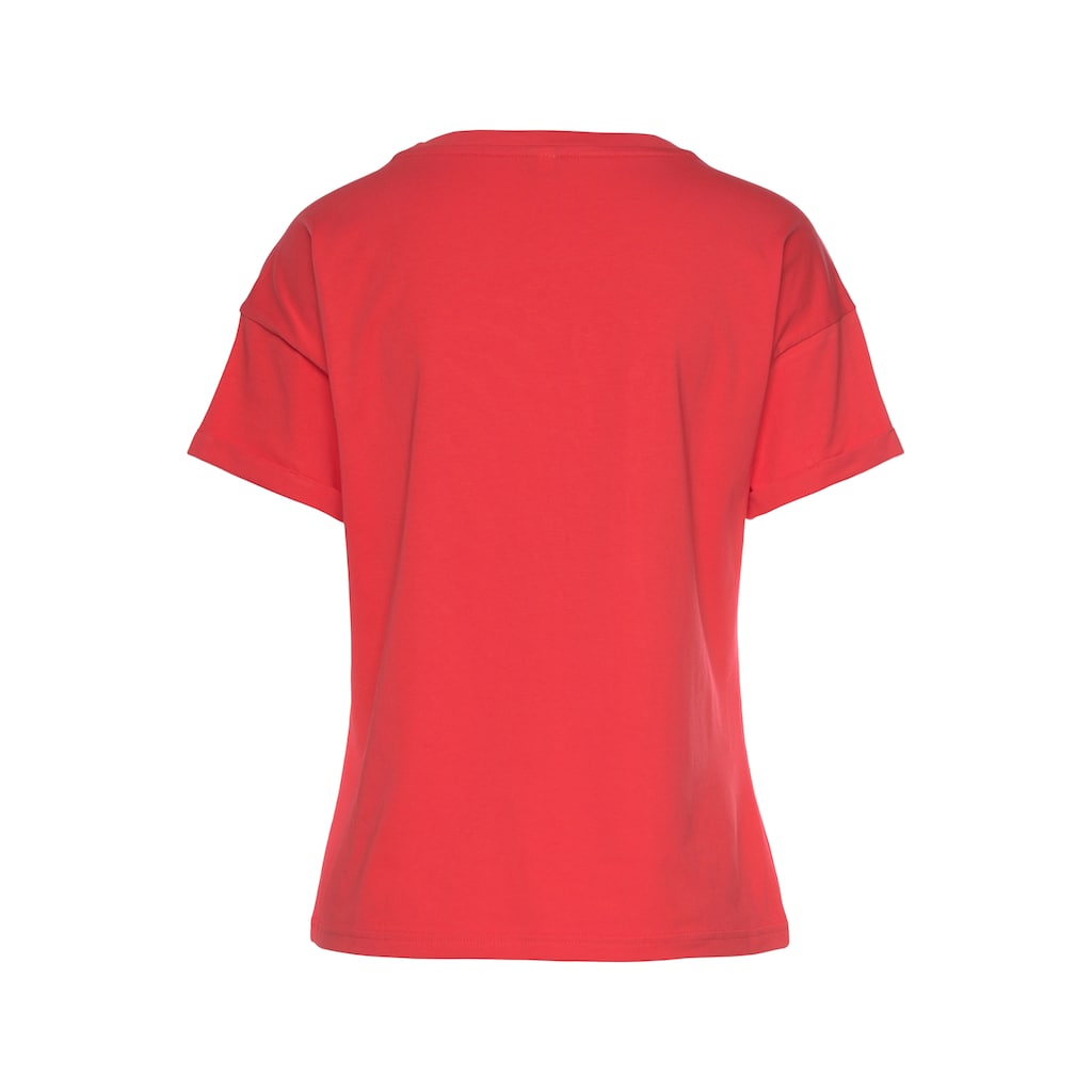 H.I.S T-Shirt, mit Ärmelaufschlag, im maritimen Stil, Loungewear