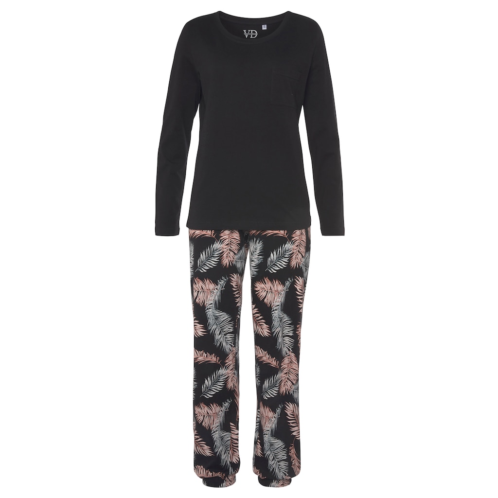Vivance Dreams Pyjama, (2 tlg.), mit schönem Naturprint
