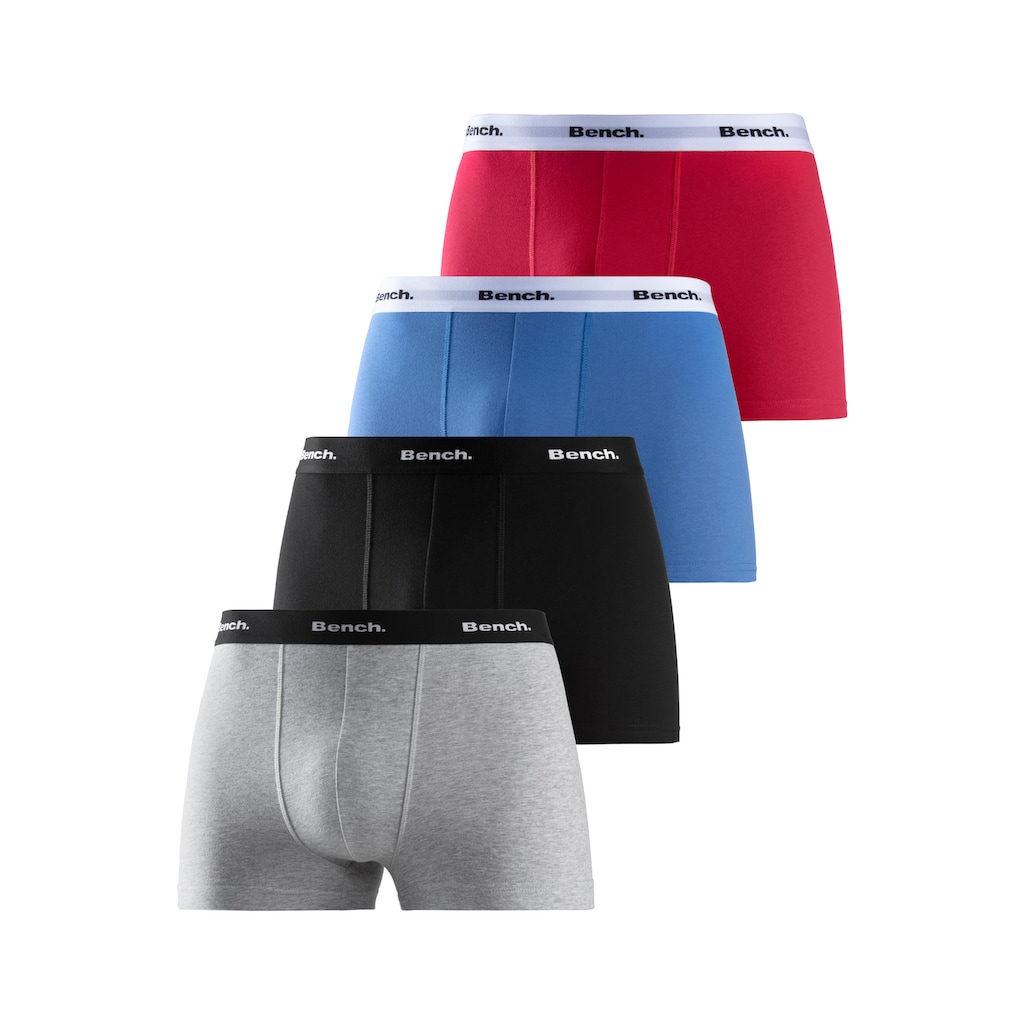 Bench. Boxer »Boxershorts für Herren«, (Packung, 4 St.), Unterhosen mit kontrastfarbigem Bund
