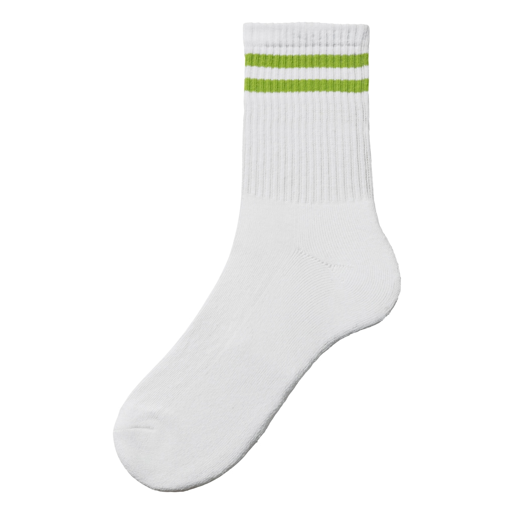 LASCANA Tennissocken, (Packung, 3 Paar), mit farbigen Ringeln am Bündchen