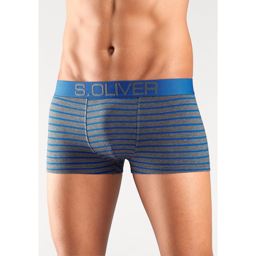 s.Oliver Hipster, (Packung, 4 St.), knapp sitzende Boxershorts für Herren aus Baumwoll-Mix