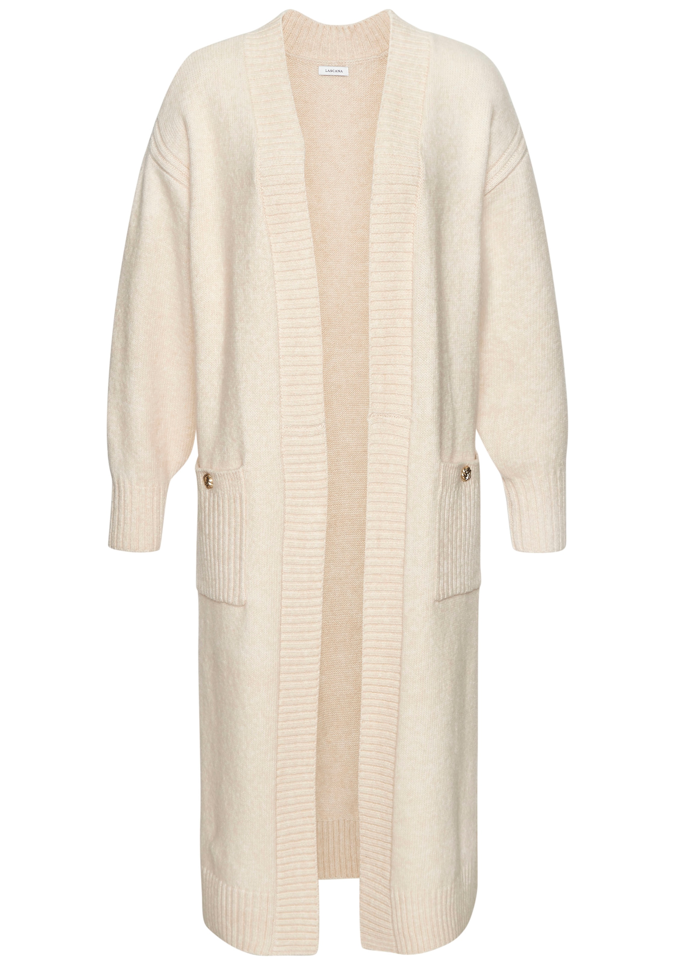 LASCANA Longstrickjacke, aus kuscheligem Strick