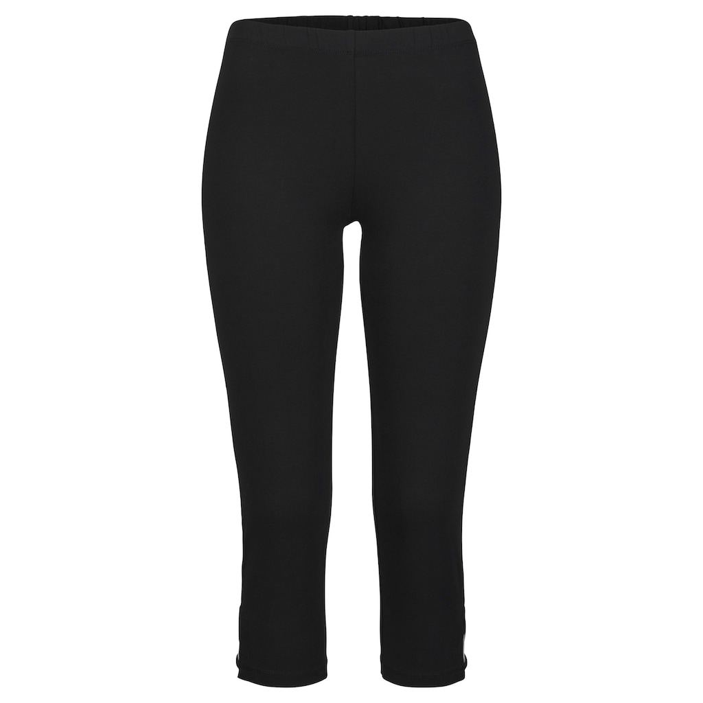 LASCANA Caprileggings, mit Cut-outs am Saum, 3/4-Länge, Basic, elastisch