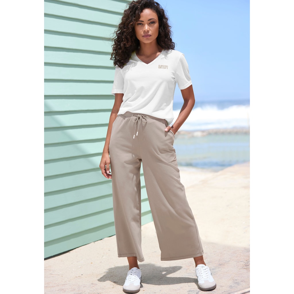 Elbsand V-Shirt, mit Logoprint, Kurzarmshirt, Basic