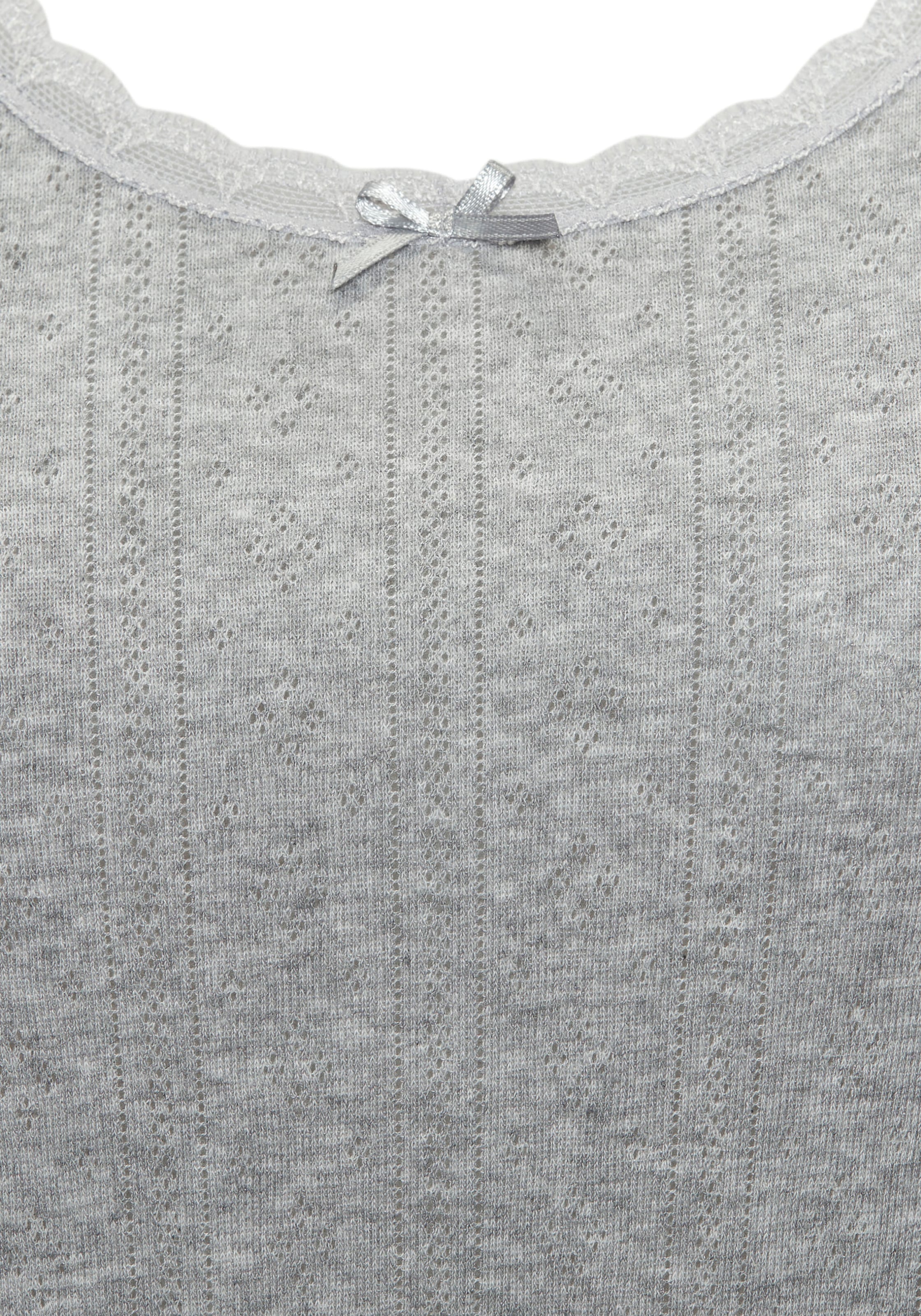 Vivance T-shirt à manches longues 2er-Pack,  aus weichem Pointelle-Strick mit Spitze