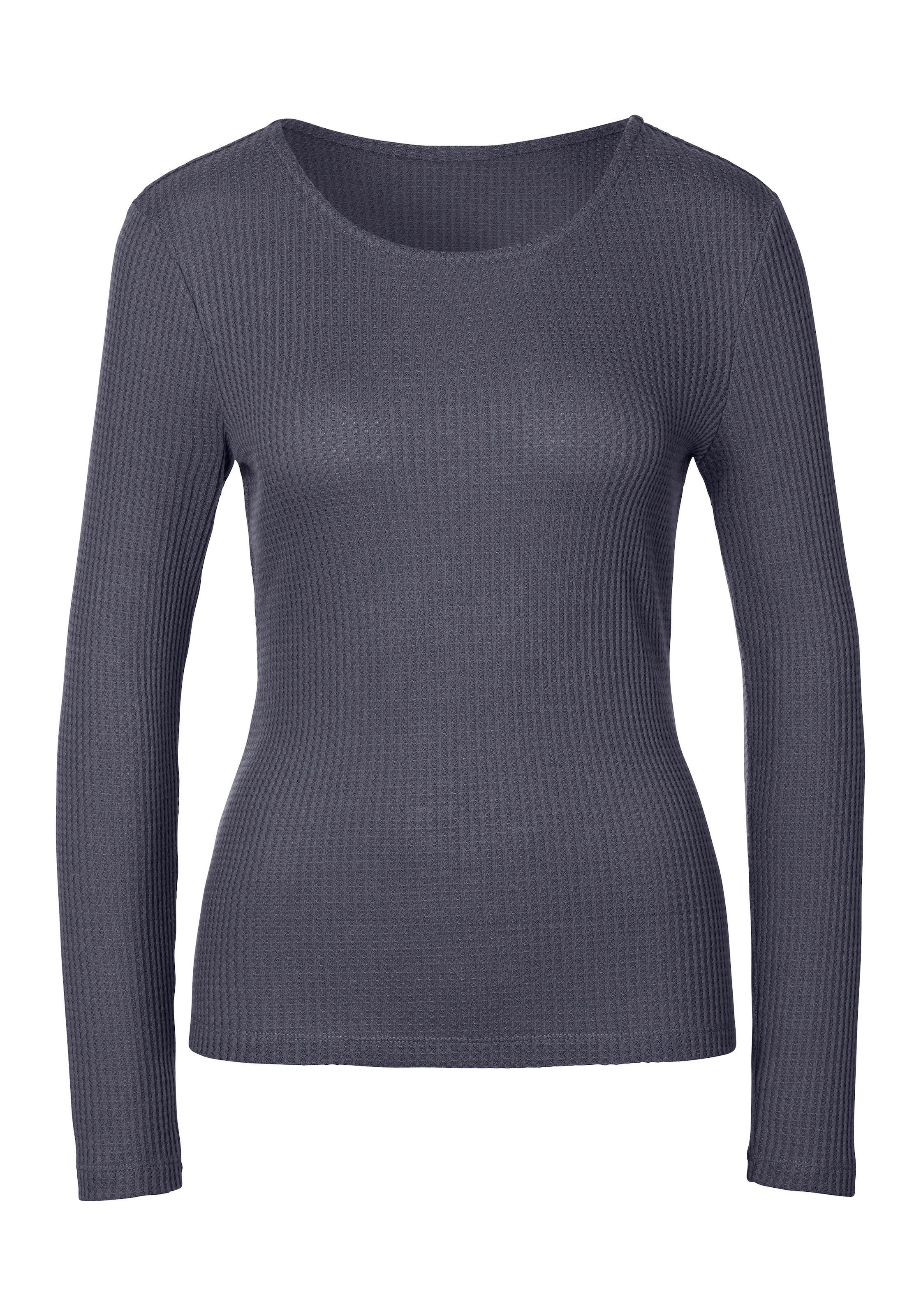 LASCANA Langarmshirt »in modischer Piqué-Optik«, (2er-Pack), aus pflegeleichter Qualität mit Viskose