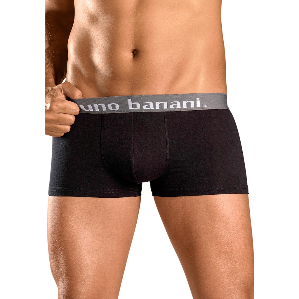 Bruno Banani Hipster, (Packung, 4 St.), knapp sitzende Boxershorts in uni oder gemustert aus Baumwollmischung