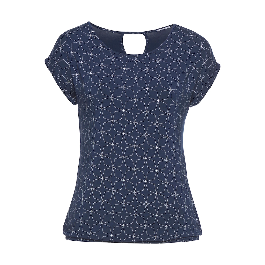 LASCANA T-Shirt, (2er-Pack), mit kleinem Cut-Out im Nacken