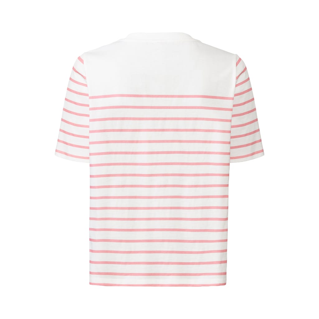 LASCANA T-Shirt, mit Streifen, Kurzarmshirt aus Baumwolle, schlanke Optik, Basic