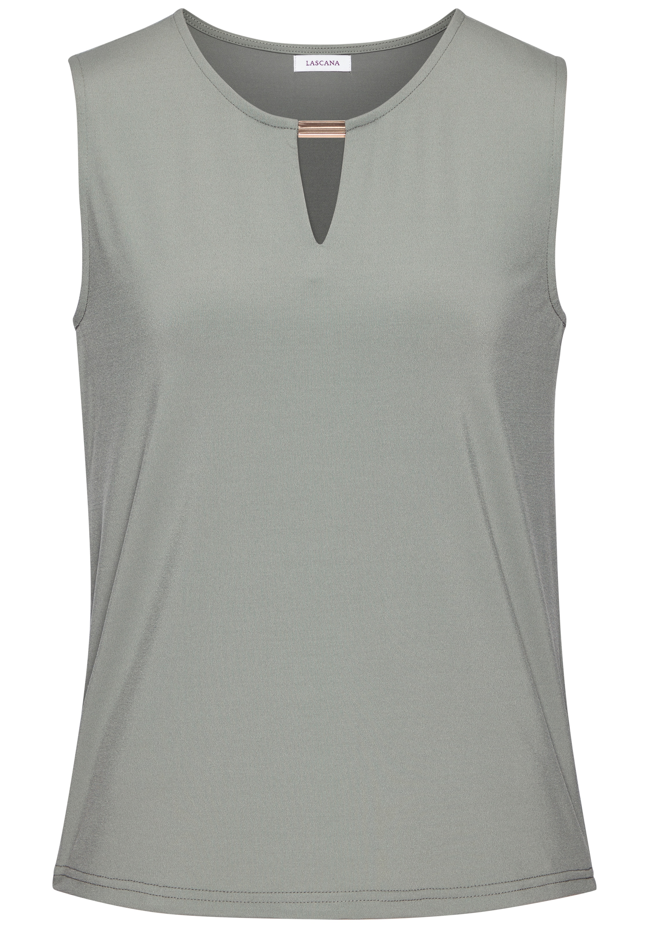LASCANA Tanktop aus glatter Jerseyqualität mit Cut-out, elegantes Sommertop, bügelfrei