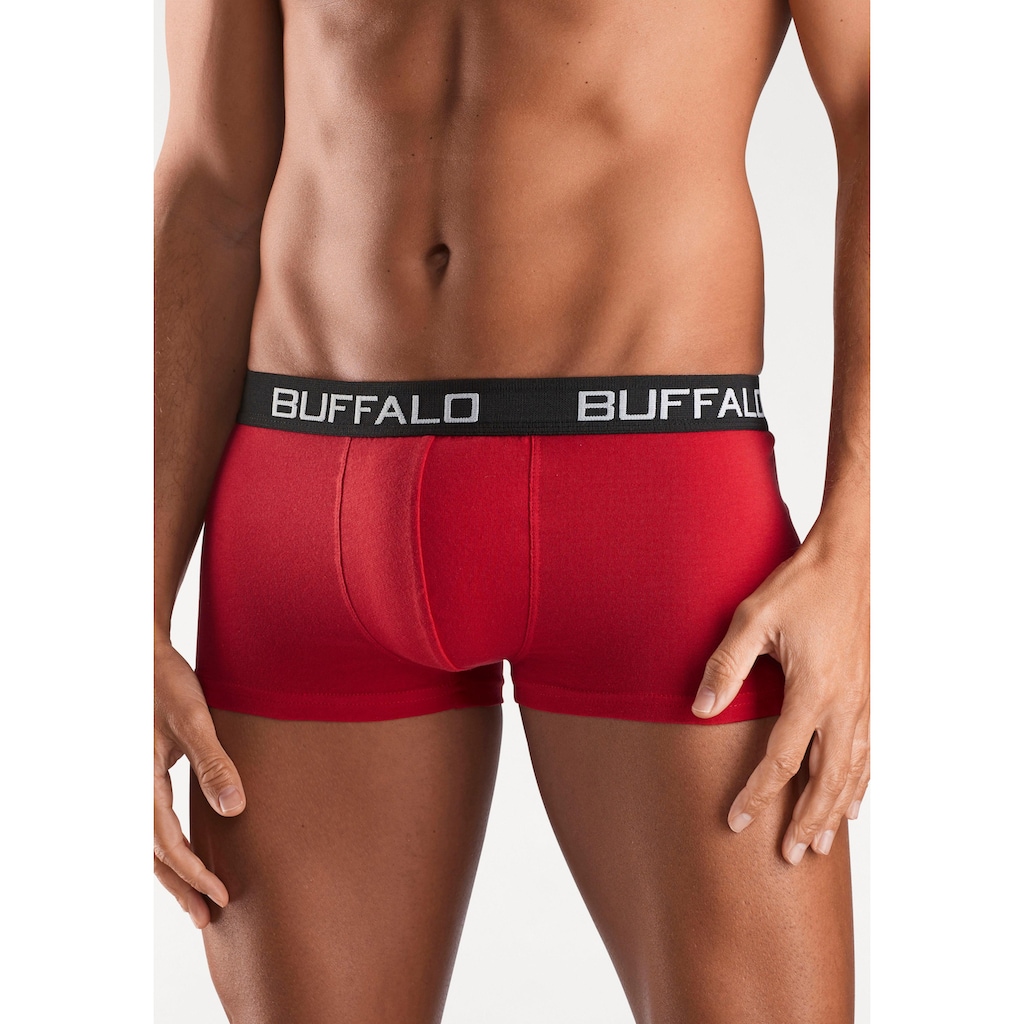 Buffalo Hipster, (Packung, 4 St.), knapp sitzende Boxershorts mit Kontrastbund aus Baumwollmischung