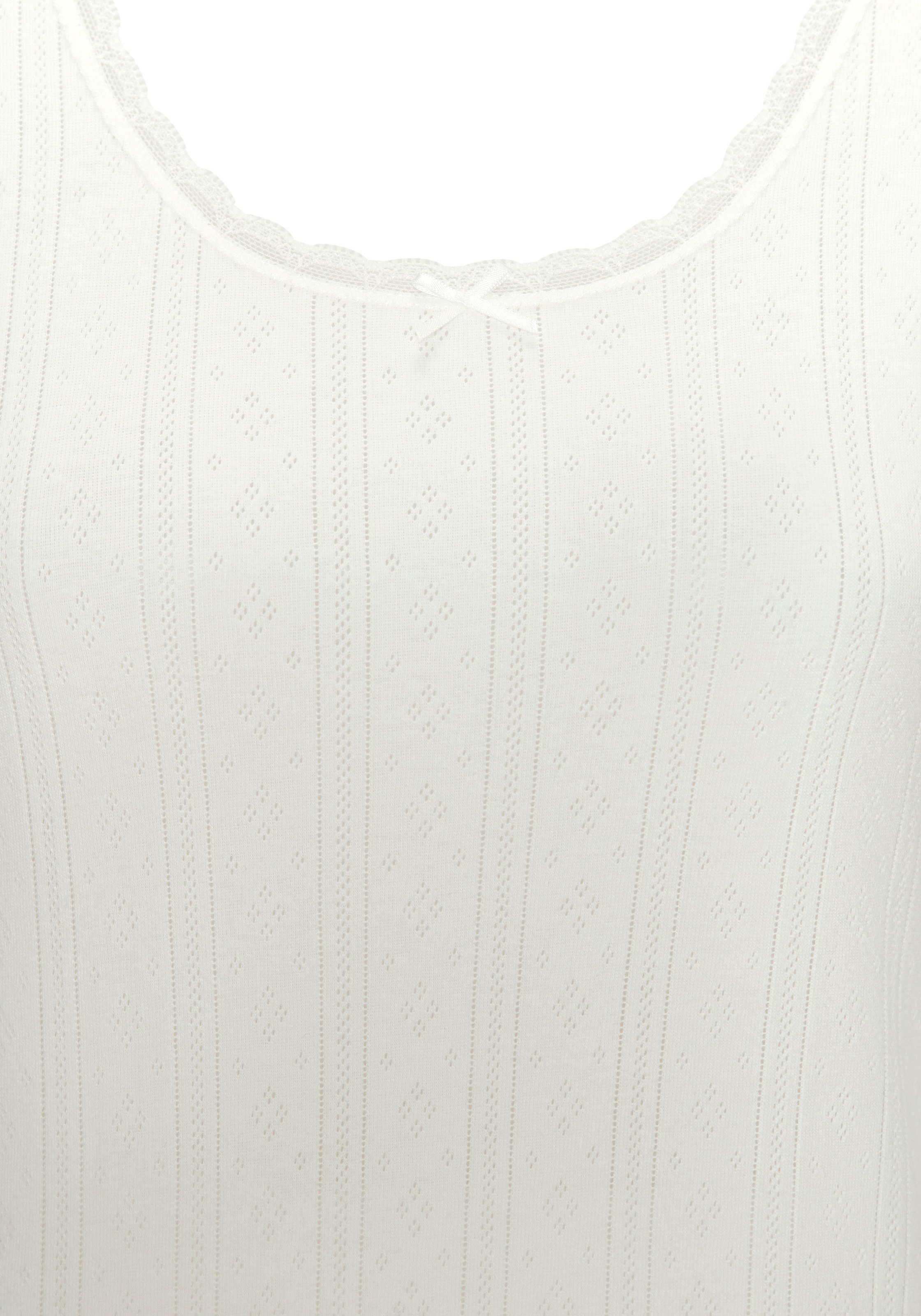 Vivance Langarmshirt 2er-Pack,  aus weichem Pointelle-Strick mit Spitze