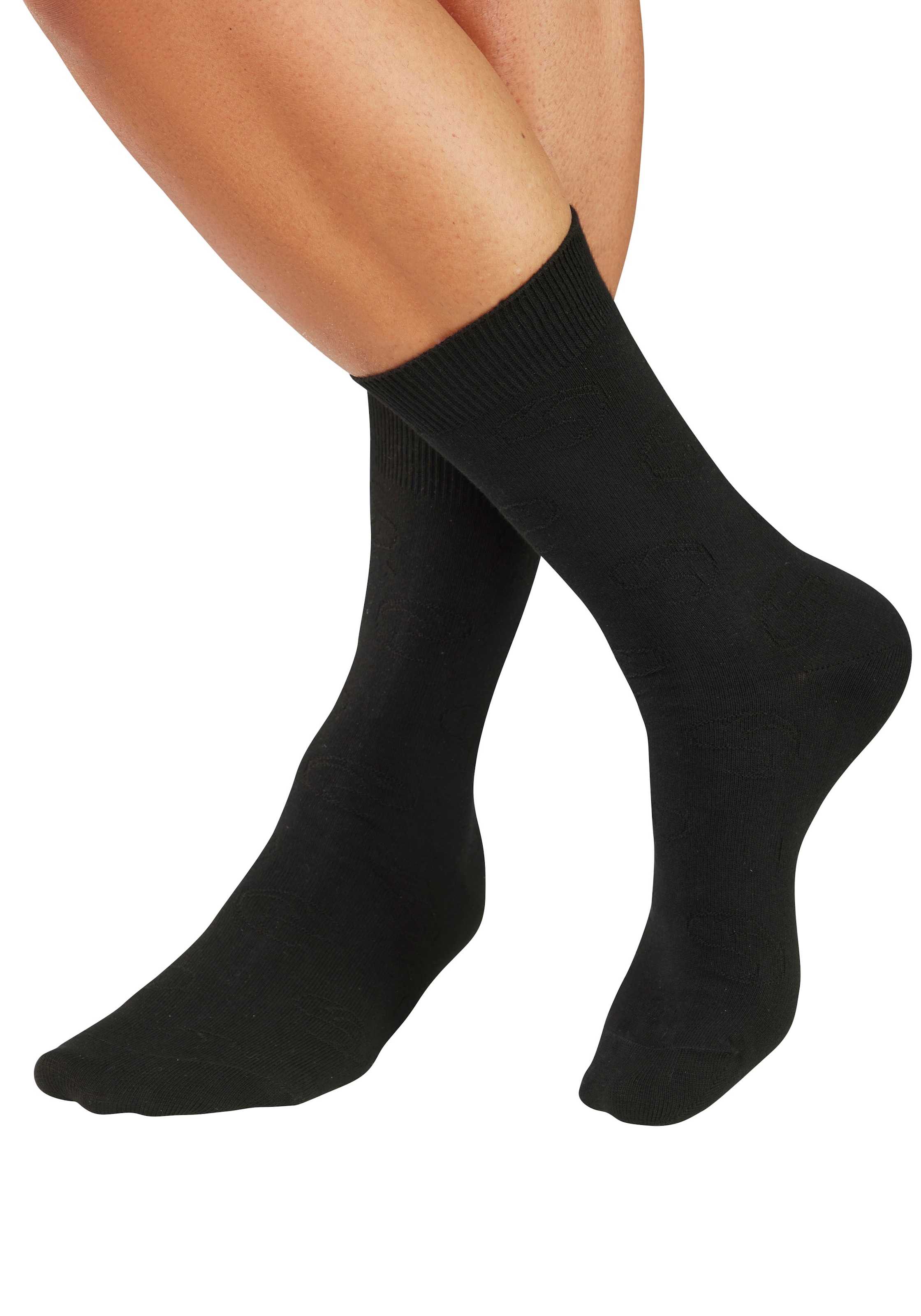 H.I.S Chaussettes d'affaires »Klassische Herren, Männersocken, unifarben, ohne drückende Naht« Paquet, chaussettes de costume, 5 Couple tlg. avec motifs tricotés discrets