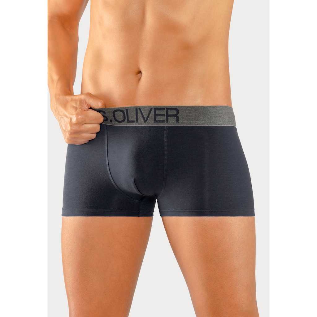 s.Oliver Hipster, (Packung, 4 St.), knapp sitzende Boxershorts für Herren aus Baumwoll-Mix
