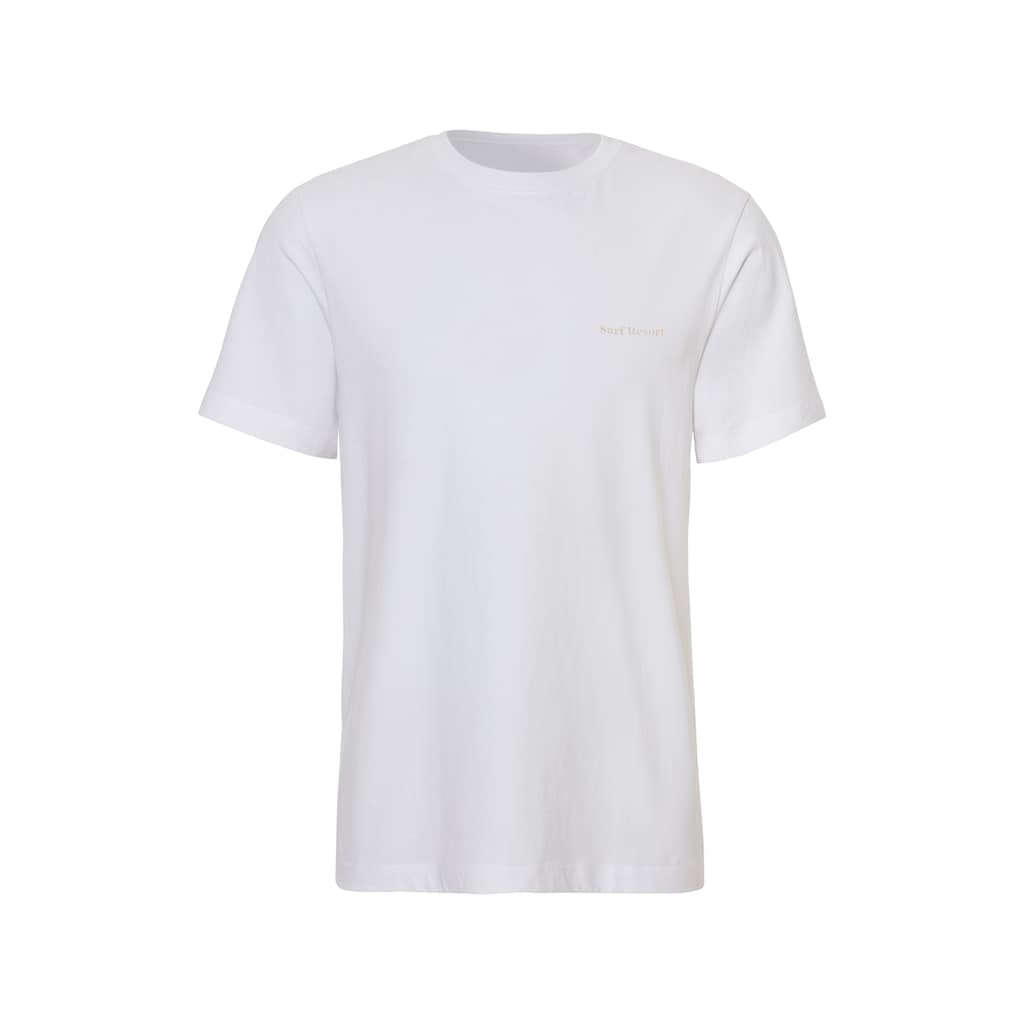 John Devin T-Shirt, Kurzarmshirt mit modernem Rückenprint aus reiner Baumwolle