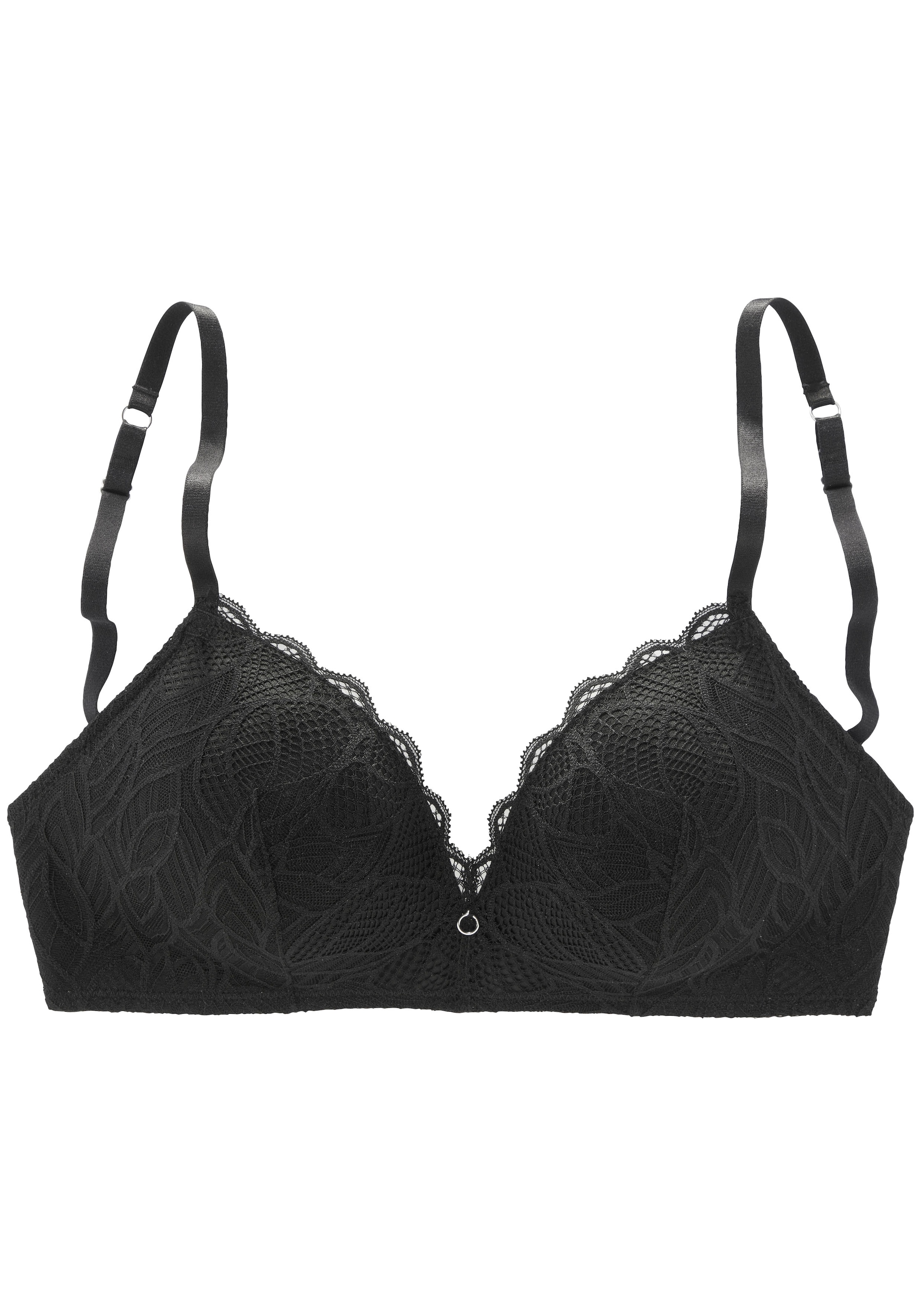 LASCANA Bralette-BH, ohne Bügel mit feiner Spitze mit Blättermotiv, Dessous