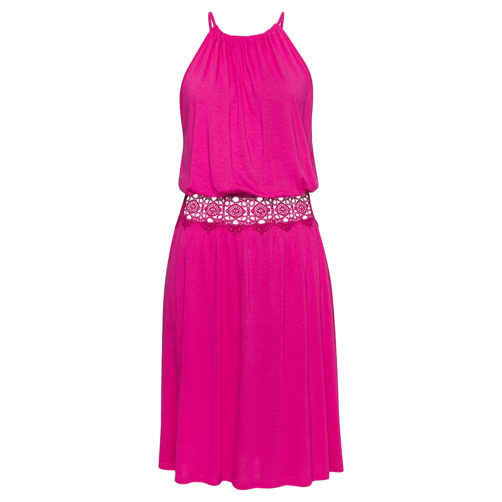 Vivance Sommerkleid, mit Häkeleinsatz in der Taille, elegantes Sommerkleid aus Jersey