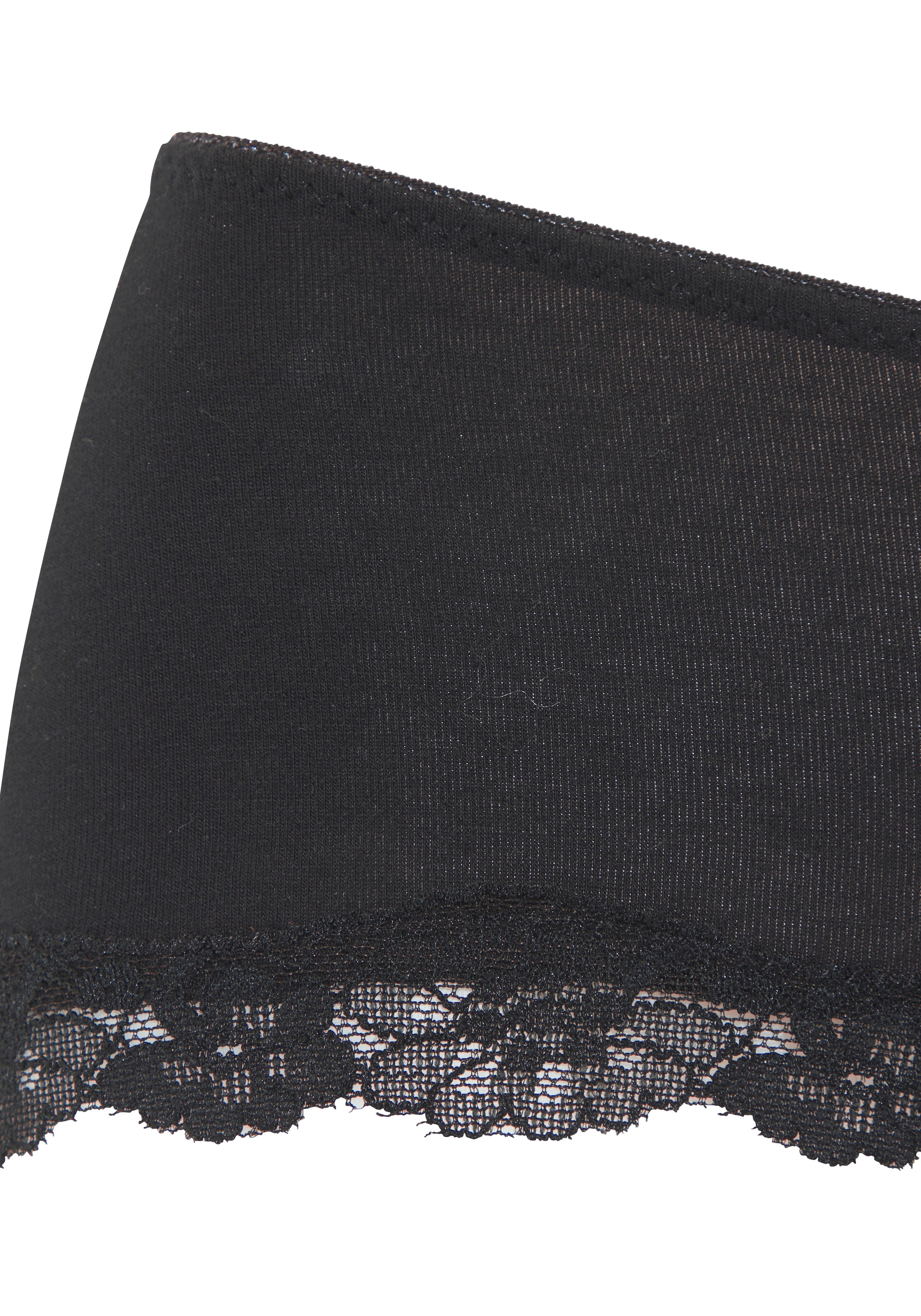 LASCANA Panty pack de 3,  en coton élastique avec dentelle délicate