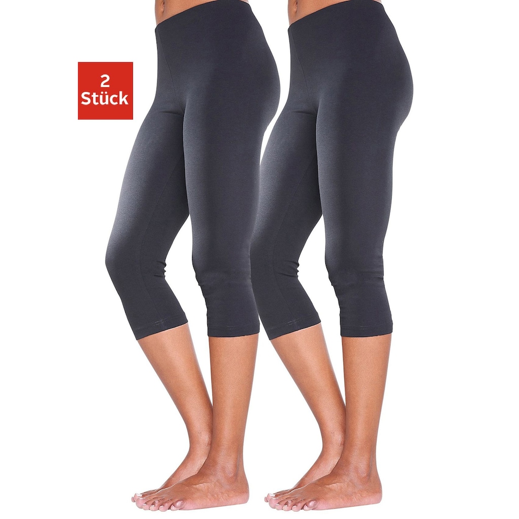 Vivance active Caprileggings, (2er-Pack), mit Gummibund, Loungewear