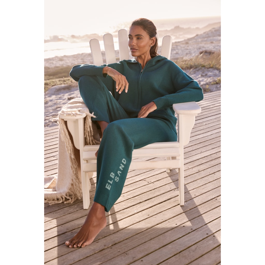 Elbsand Strickhose, mit weitem Bein und eingestricktem Logo, Loungewear