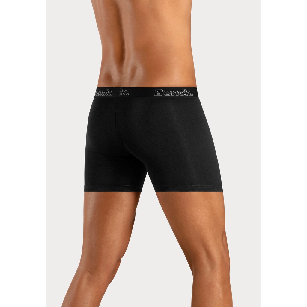 Bench. Langer Boxer »Boxershorts für Herren«, (Packung, 4 St.), Unterhosen mit Logoschriftzug im Bund