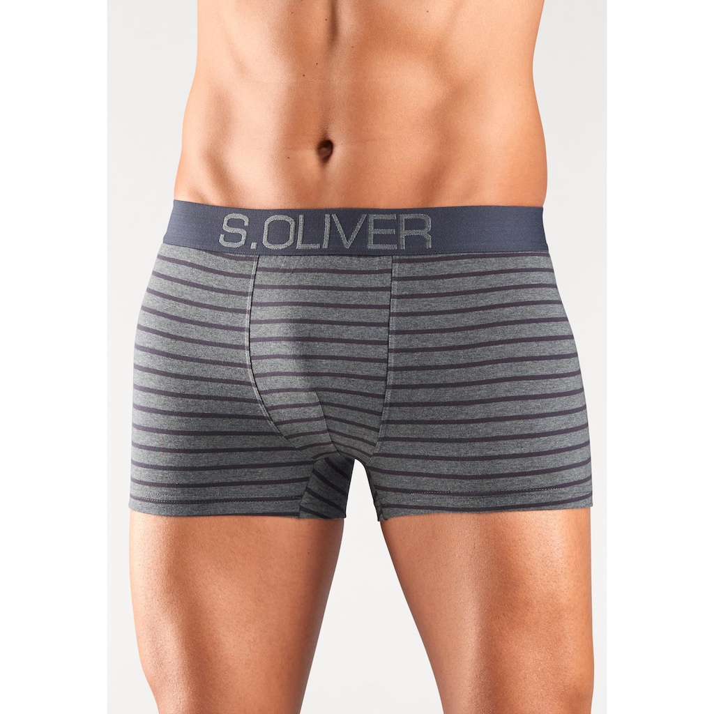 s.Oliver Boxer »Boxershorts für Herren«, (Packung, 4 St.), mit kontrastfarbenem Webbund