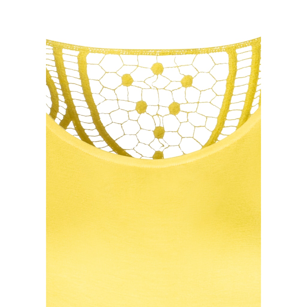 Vivance Kurzarmshirt »mit Häkelspitze am Rücken«, (2er-Pack), aus weichem Viskose-Stretch
