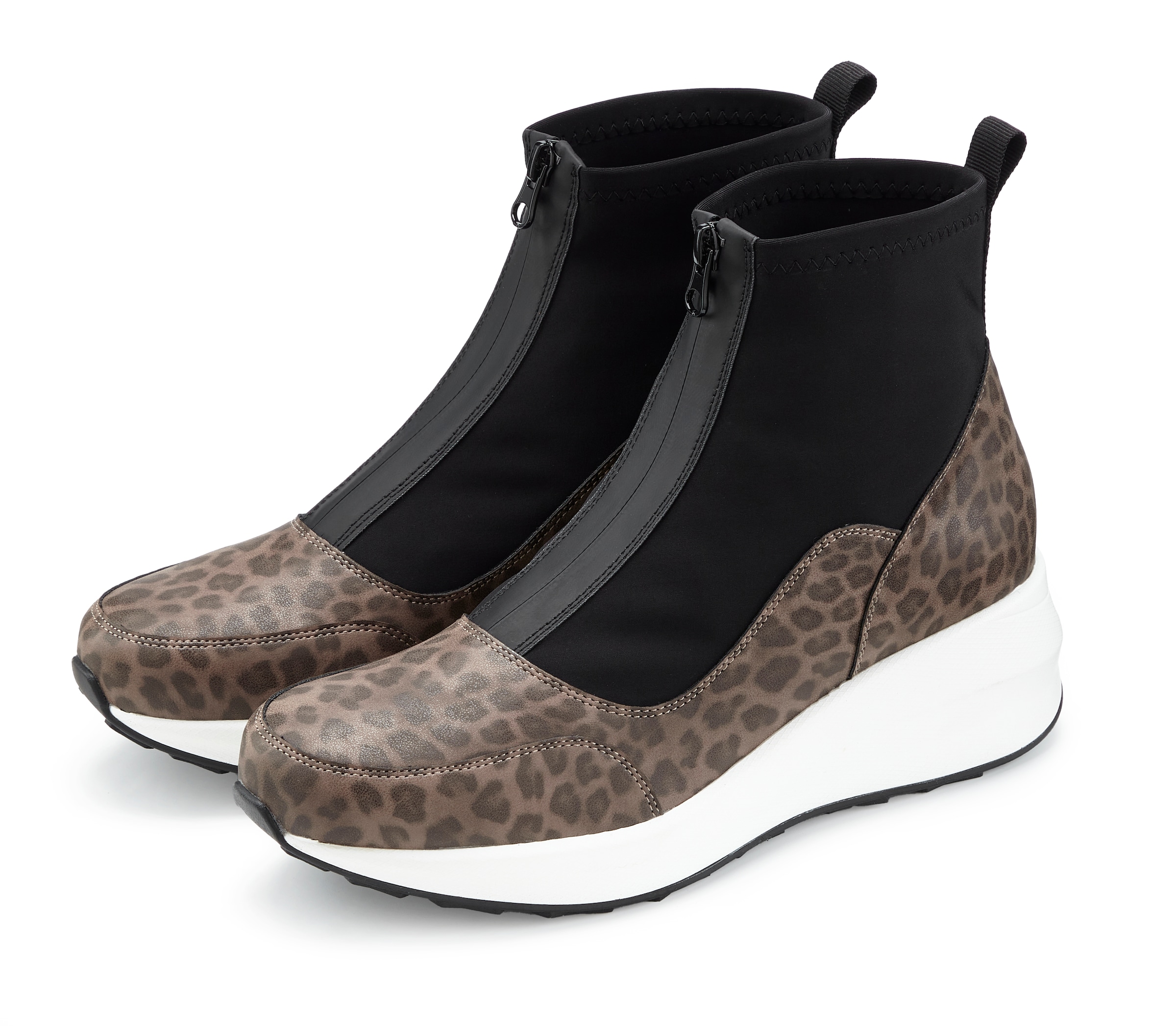 LASCANA Stiefelette »Sneaker, Keilstiefelette, Freizeitschuh«  NEU mit innenliegendem Keilabsatz und Frontreissverschluss VEGAN