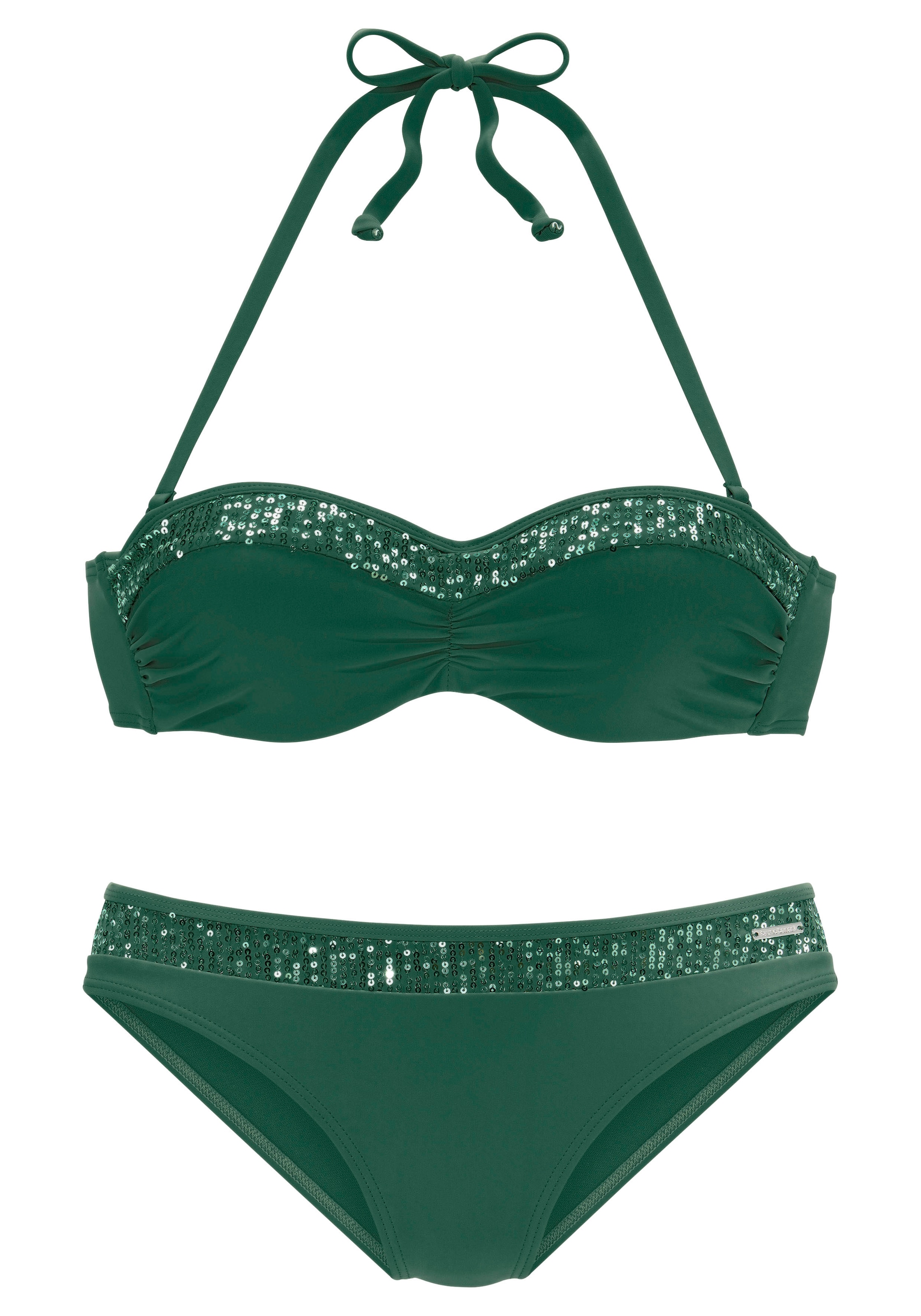 Bruno Banani Bügel-Bandeau-Bikini, mit Pailletten