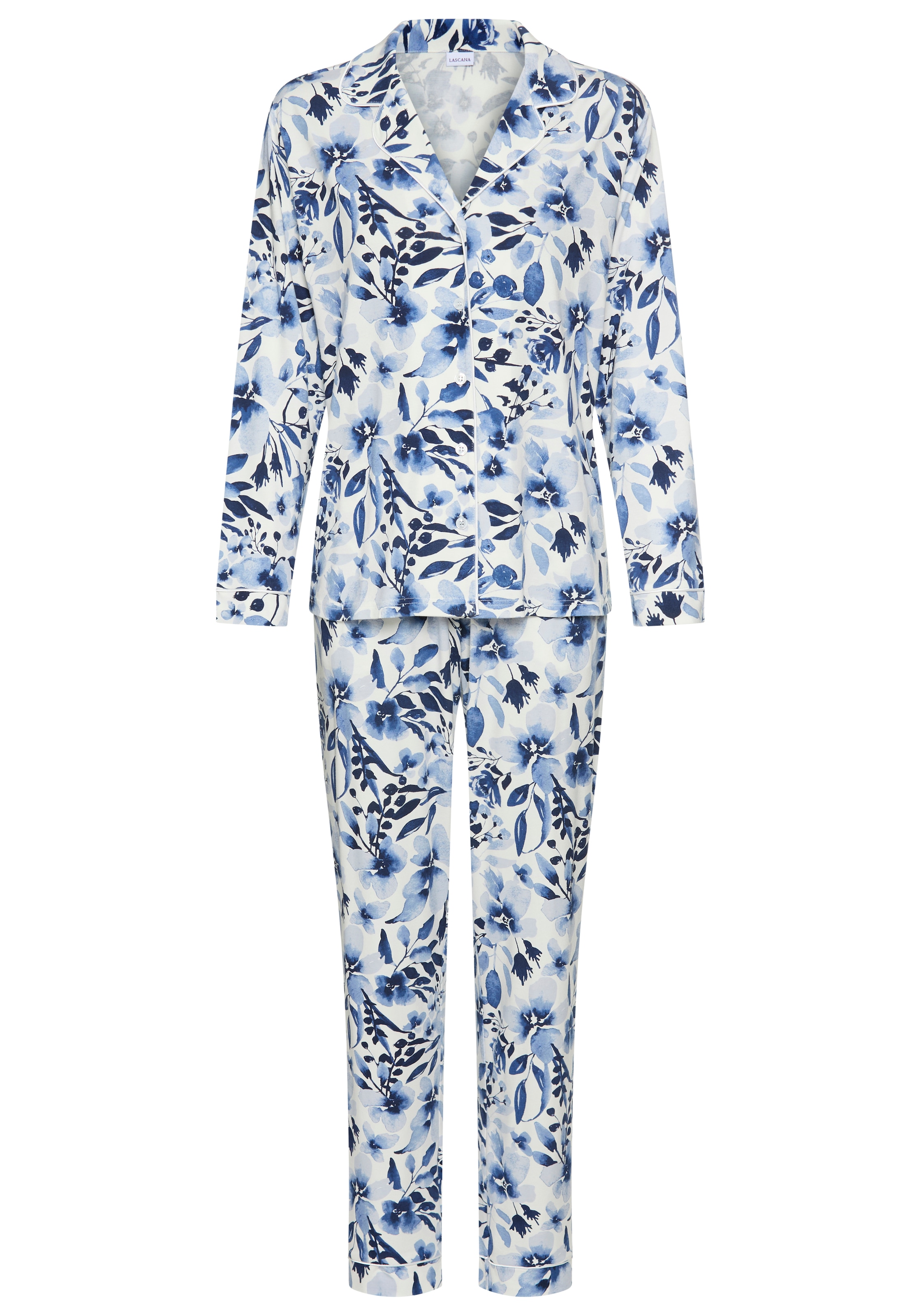 LASCANA Pyjama Ensemble, 2 avec imprimé floral intégral