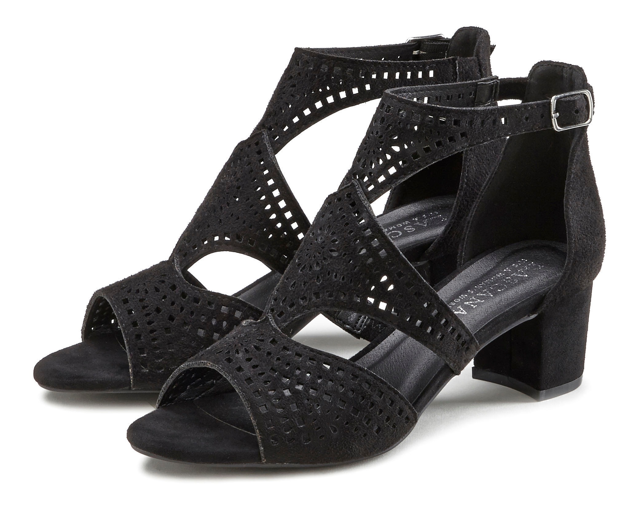 LASCANA Riemchensandalette »Sommerschuh« Sandalette, Sommerschuh mit Cut-Outs und bequemen Blockabsatz VEGAN
