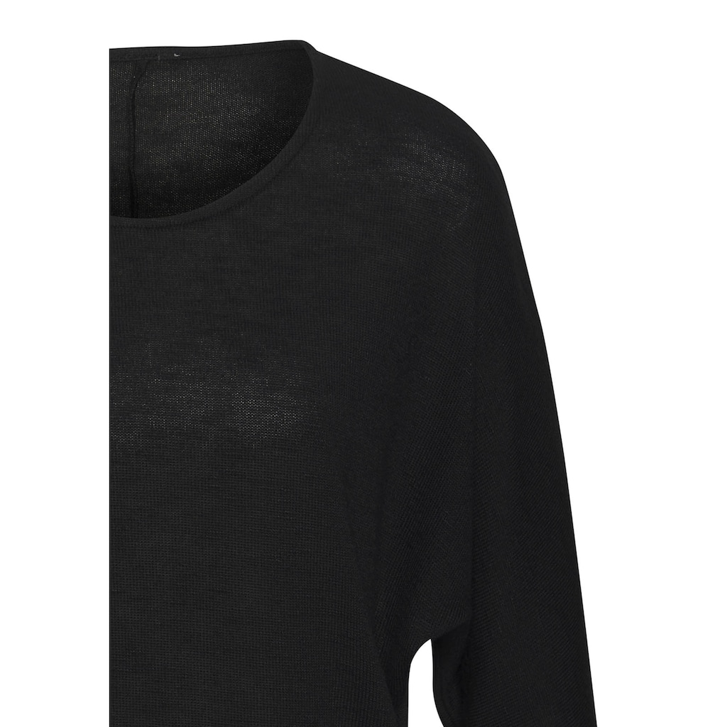 Vivance Langarmshirt »mit breitem Bund«, aus strukturiertem Feinstrick mit Viskose