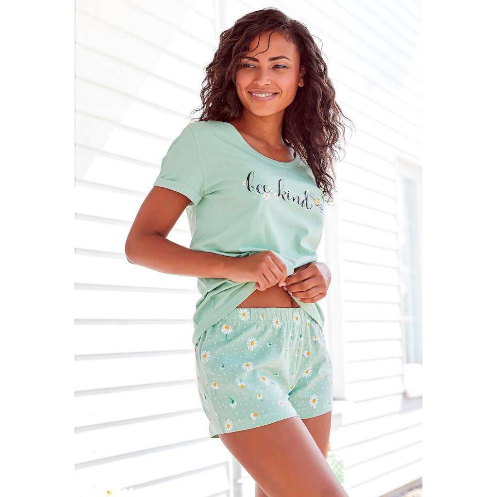 Vivance Dreams Shorty, (2 tlg.), mit Gänseblümchen-Druck