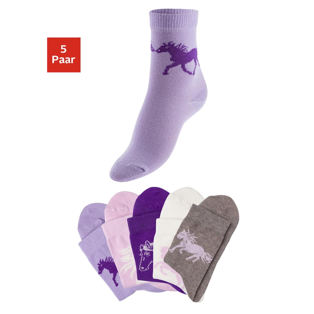 H.I.S Socken, (Packung, 5 Paar), mit Pferdemotiven