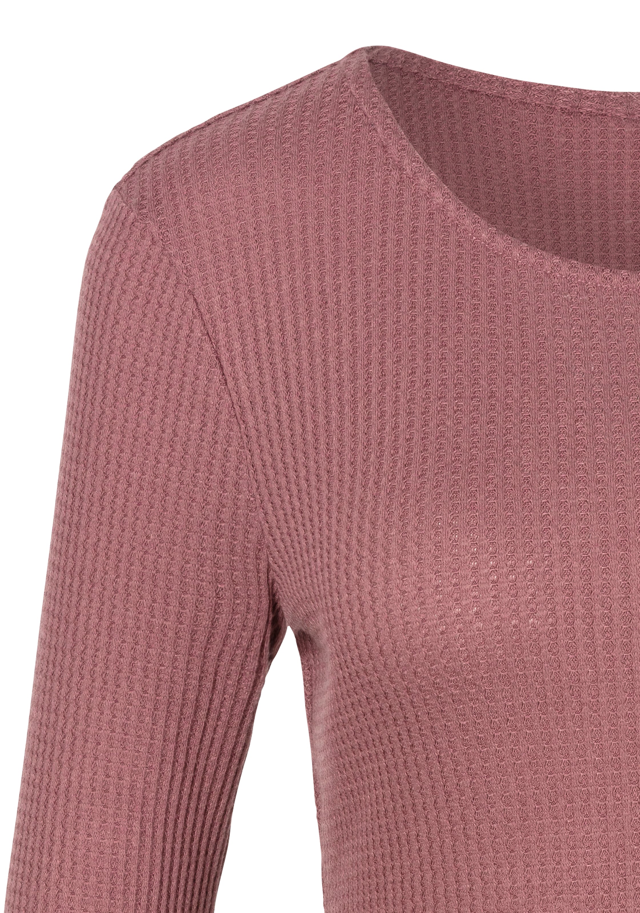 LASCANA Langarmshirt »in modischer Piqué-Optik«, (2er-Pack), aus pflegeleichter Qualität mit Viskose