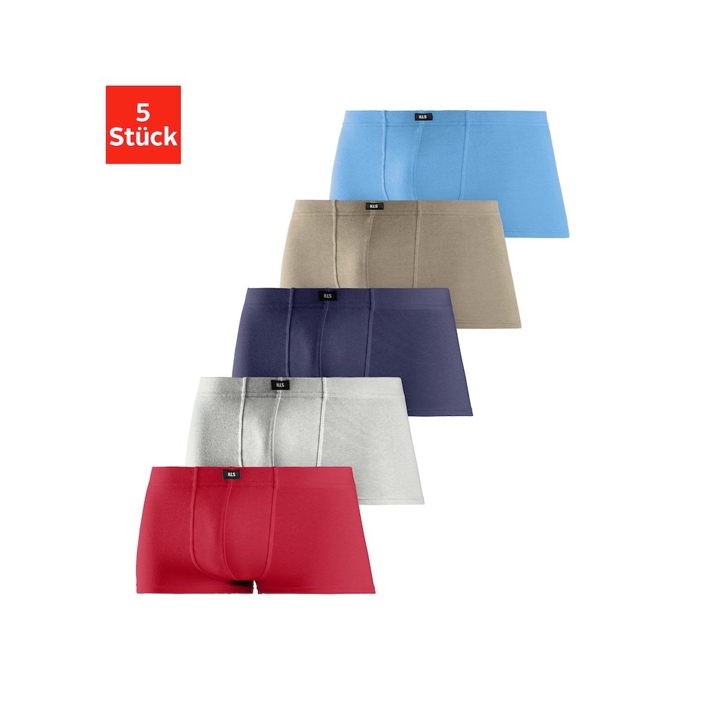 H.I.S Hipster, (Packung, 5 St.), knapp sitzende Boxershorts aus Baumwollstretch