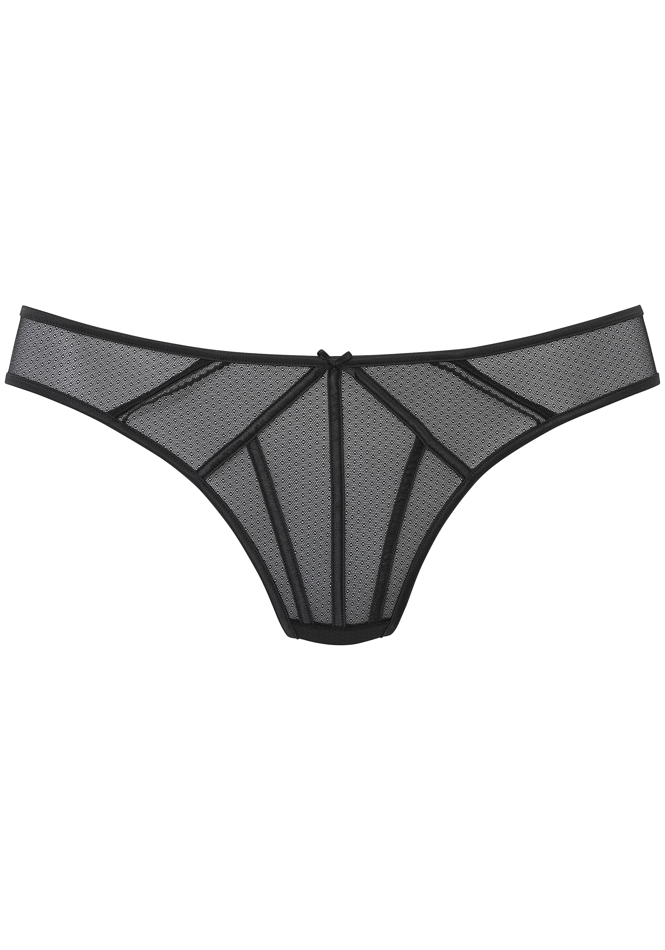 LASCANA String en mesh fantaisie avec baleines flexibles aspect satin