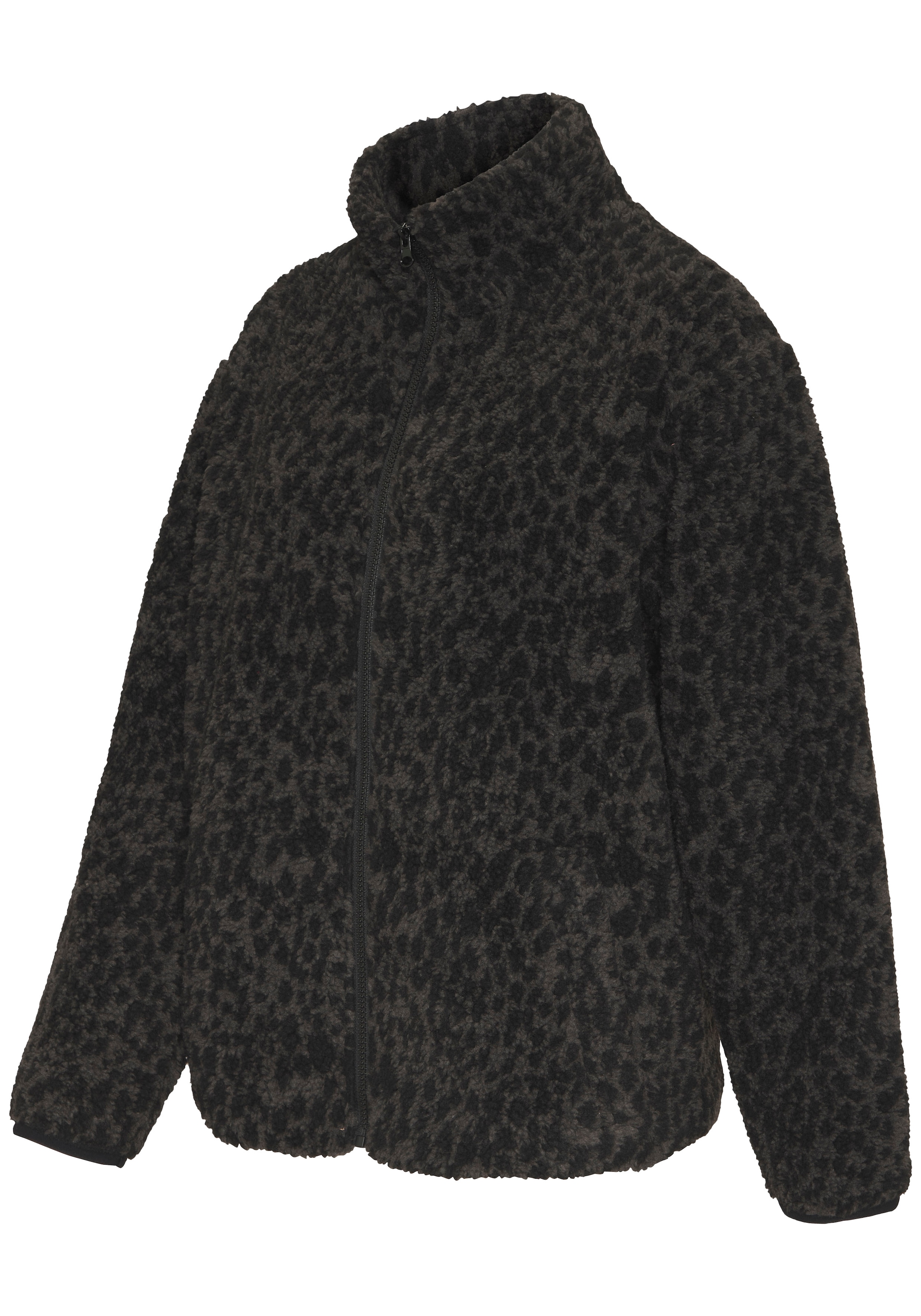 LASCANA Fleecejacke mit elegantem Leo-Muster