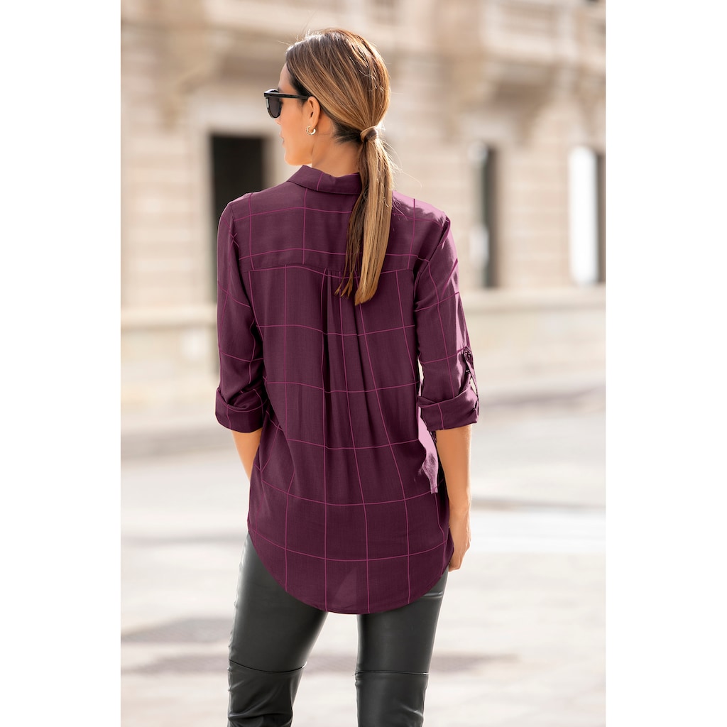 LASCANA Hemdbluse, mit Karomuster