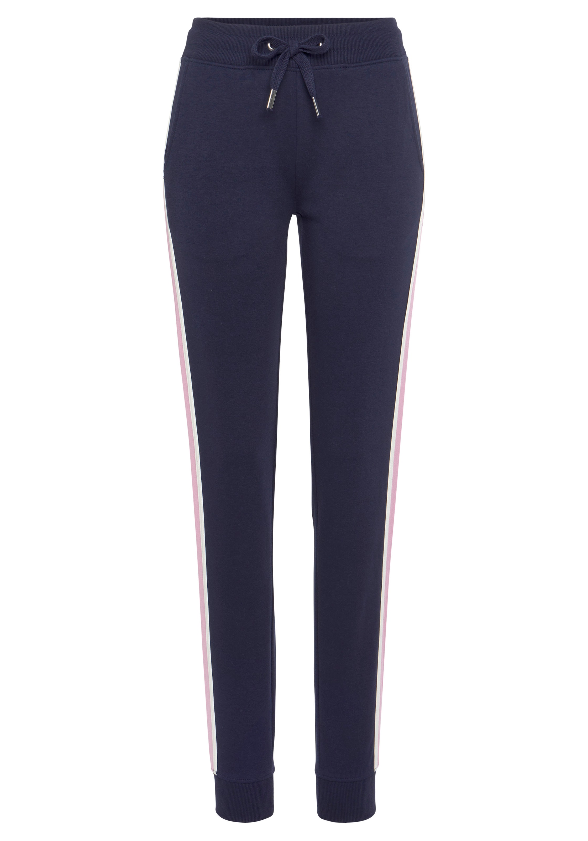 Vivance Sweatpants, (1 tlg.), Sweathose mit kontrast Einsätzen, Loungeanzug