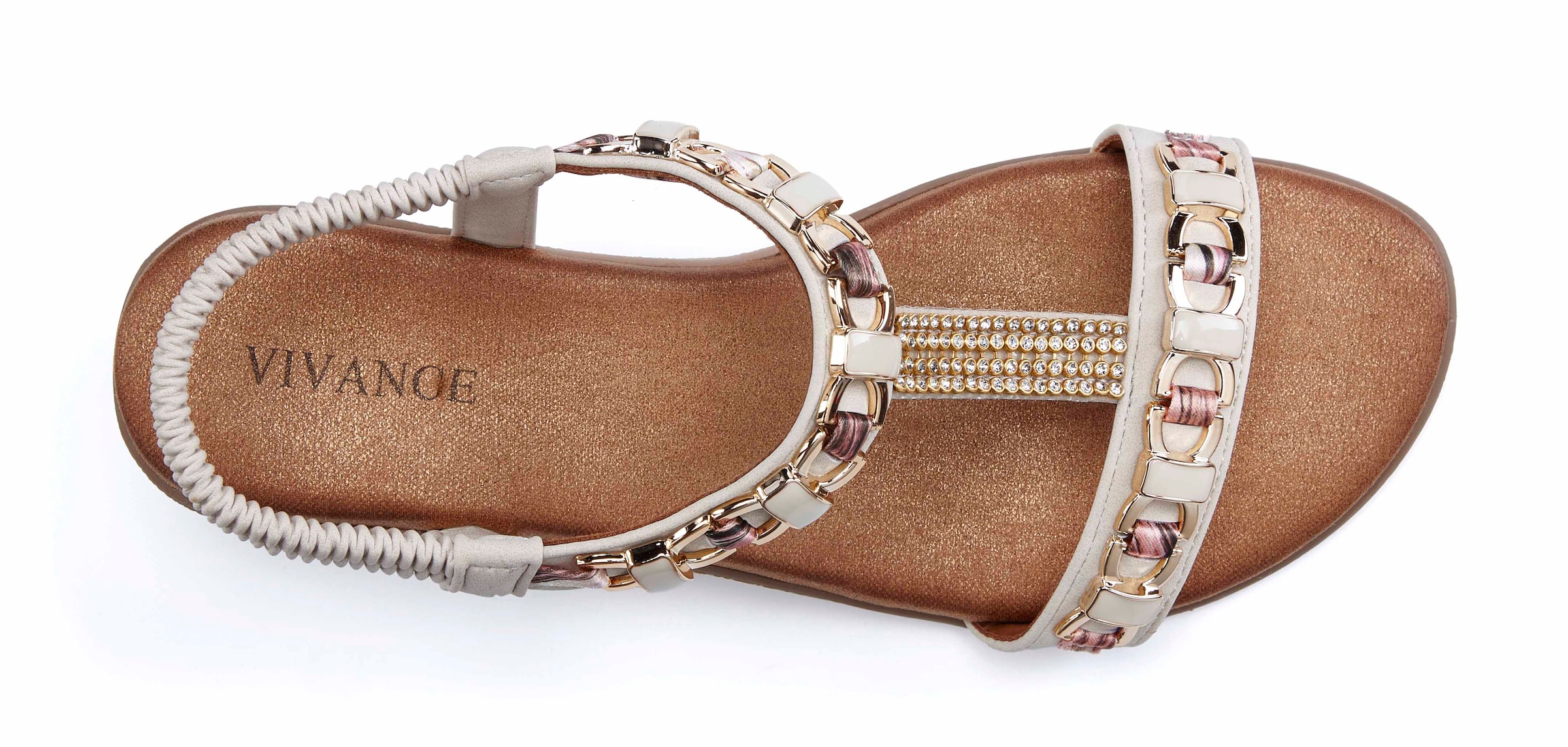 Vivance Sandalette »Sommerschuh, offener Schuh, Sandale, Keilsandalette,«  mit elastischen Riemchen und Keilabsatz