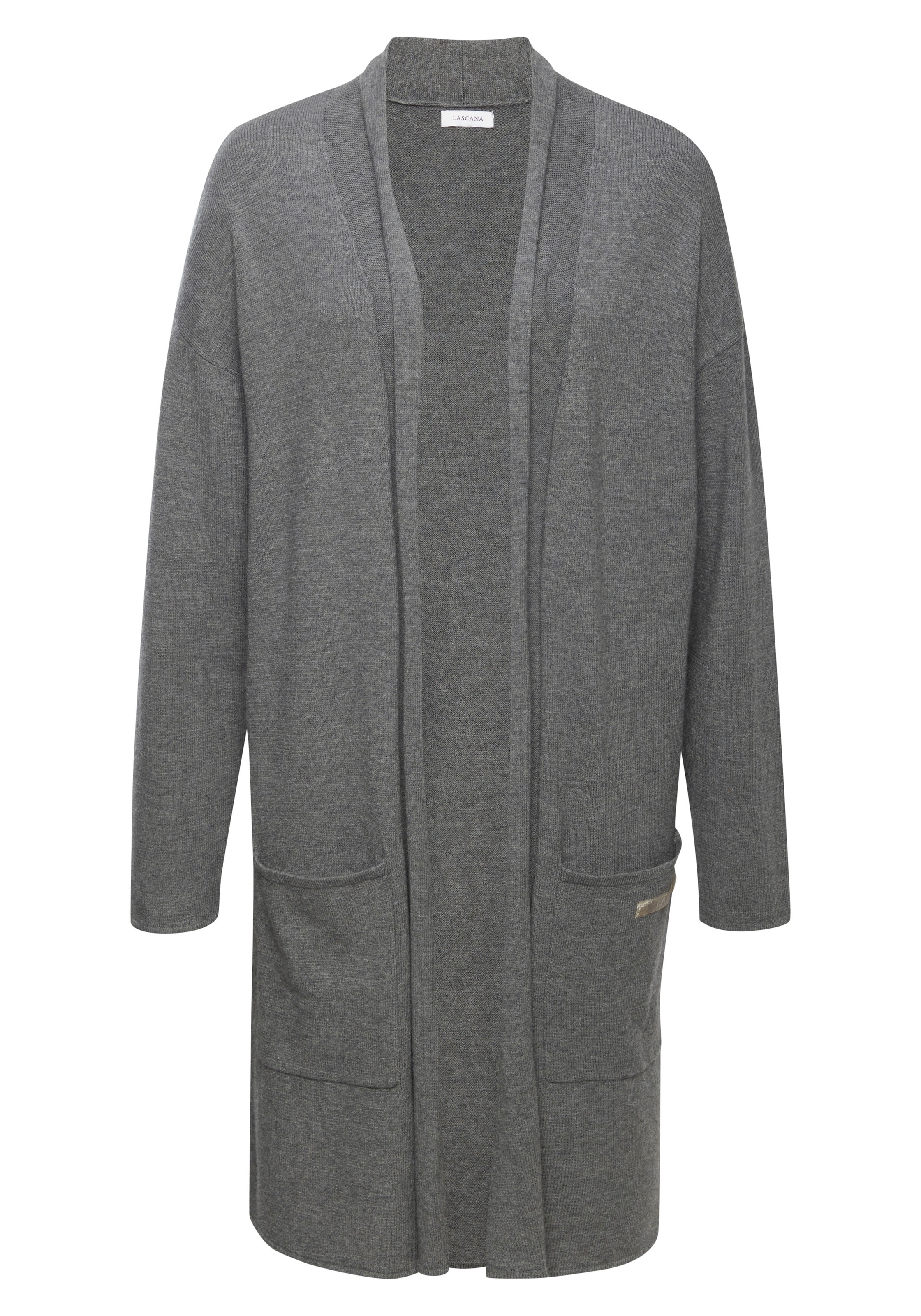 LASCANA Cardigan long mit aufgesetzte Taschen und Umlegekragen, Loungewear