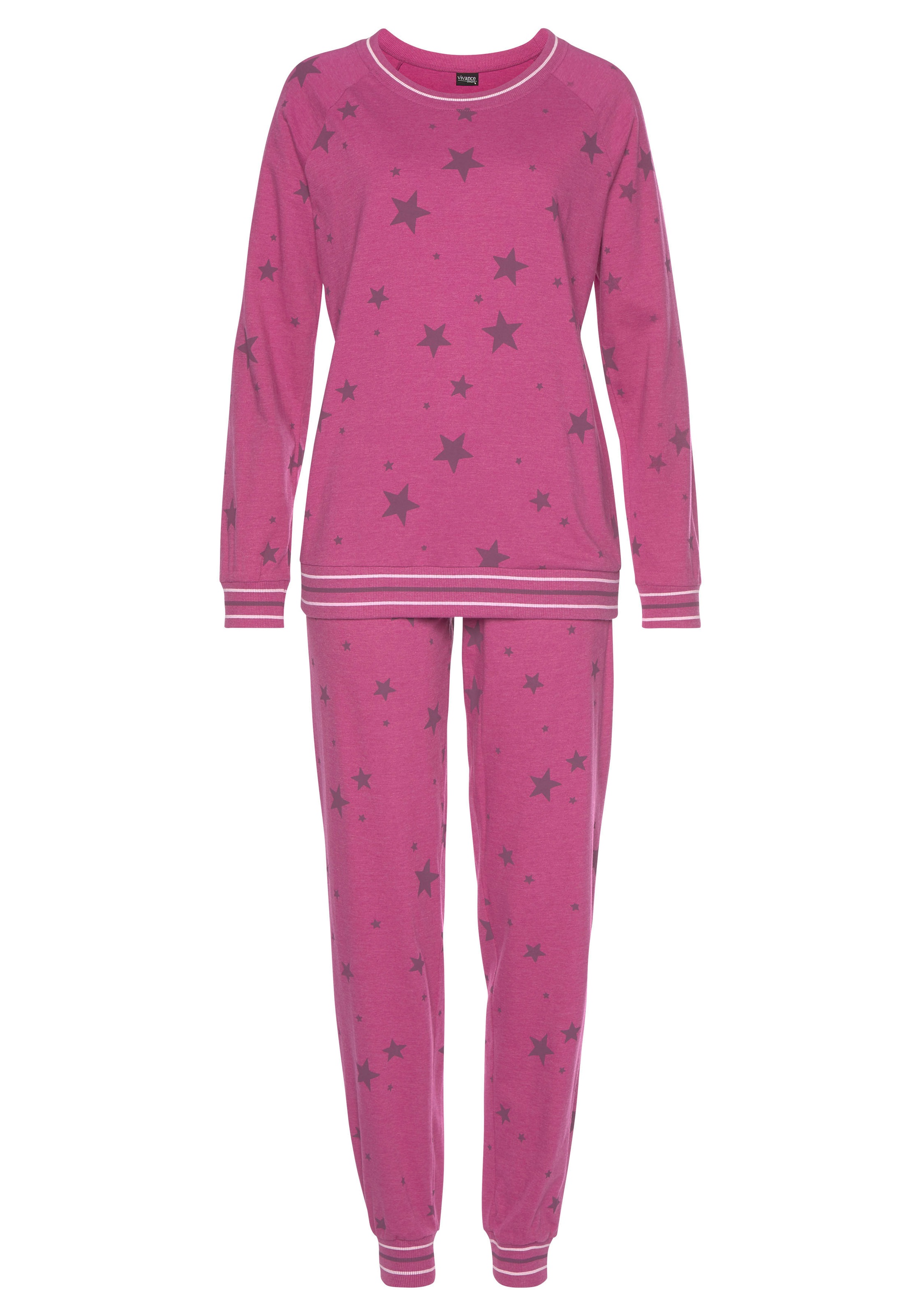 Vivance Dreams by Lascana Pyjama Set, 2 tlg. mit Sternedruck